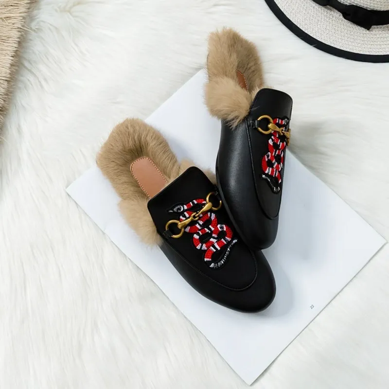 Wear flat bunny shoes in autumn and winter - Serpentine-40