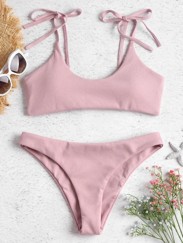 Sexy strapless low waist bikini Pink - Shop at LoveMi