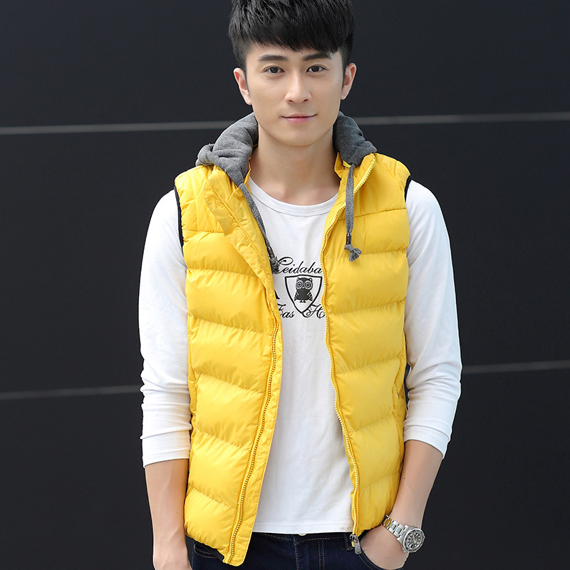 Men and women slim thick hooded waistcoat