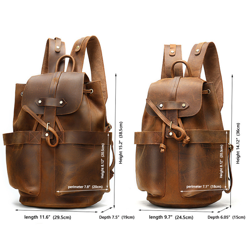 Crazy horse leather travel bag for men and women