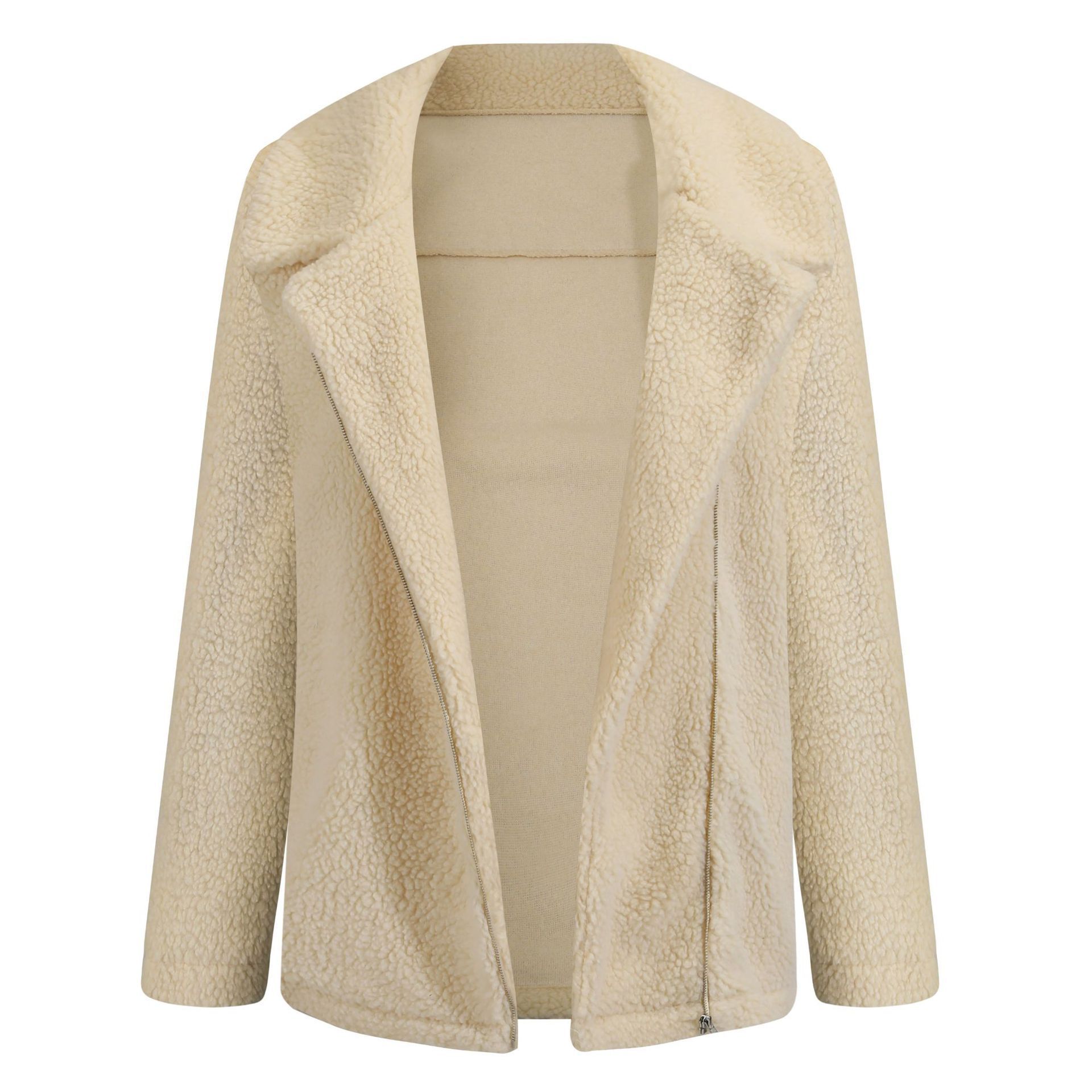 Zip pocket long sleeve plush jacket