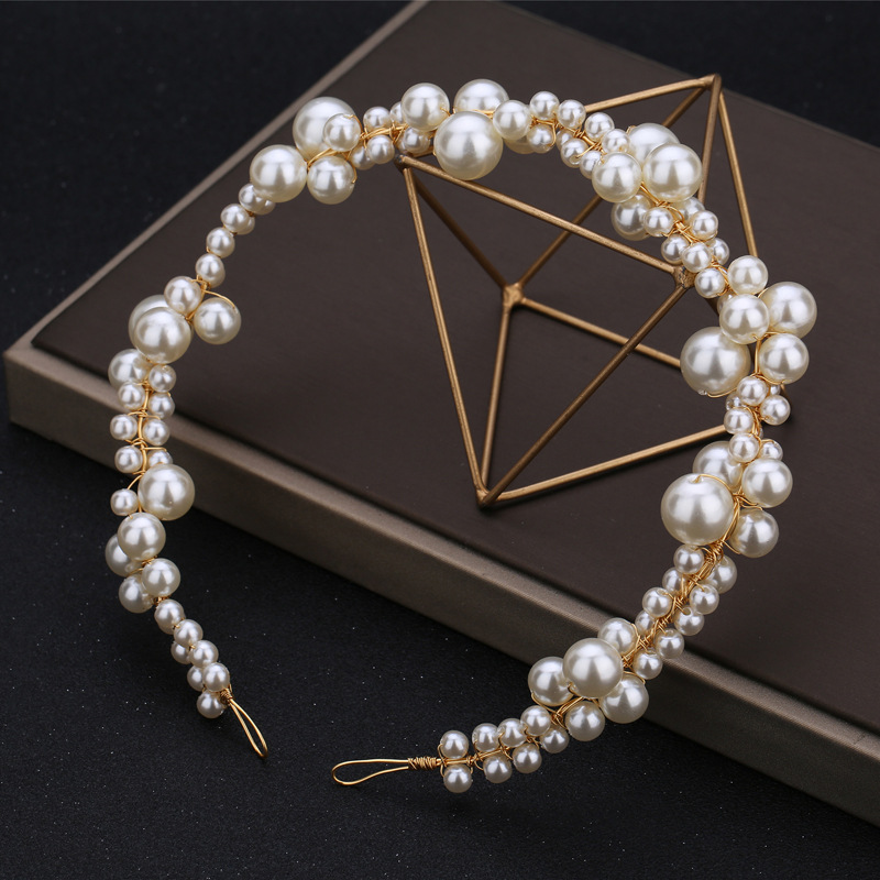 Pearl beaded soft chain headdress