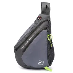 chest bag large waterproof cross-body men women backpack - Grey - View 1