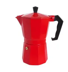 Aluminum Mocha Pot Coffee Maker - Red - View 1