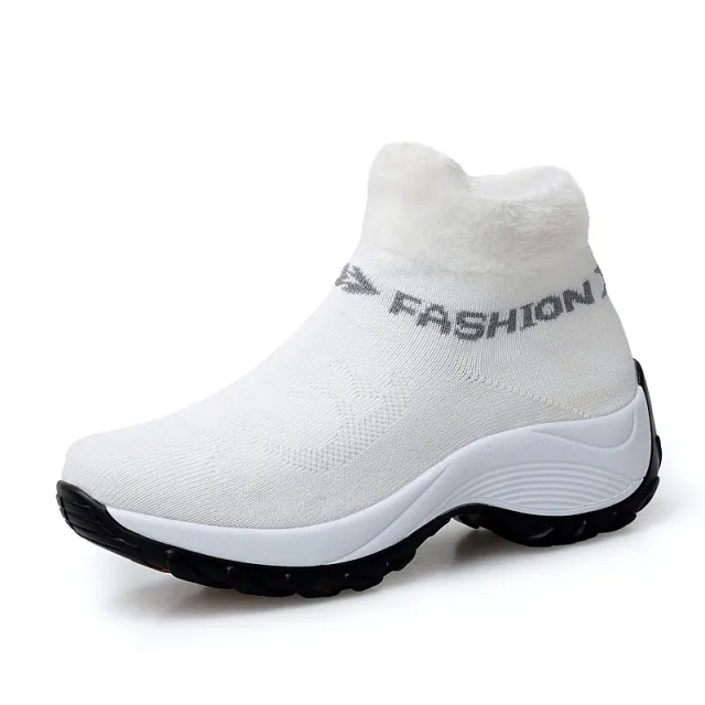 Autumn and winter platform snow boots White - Shop at LoveMi