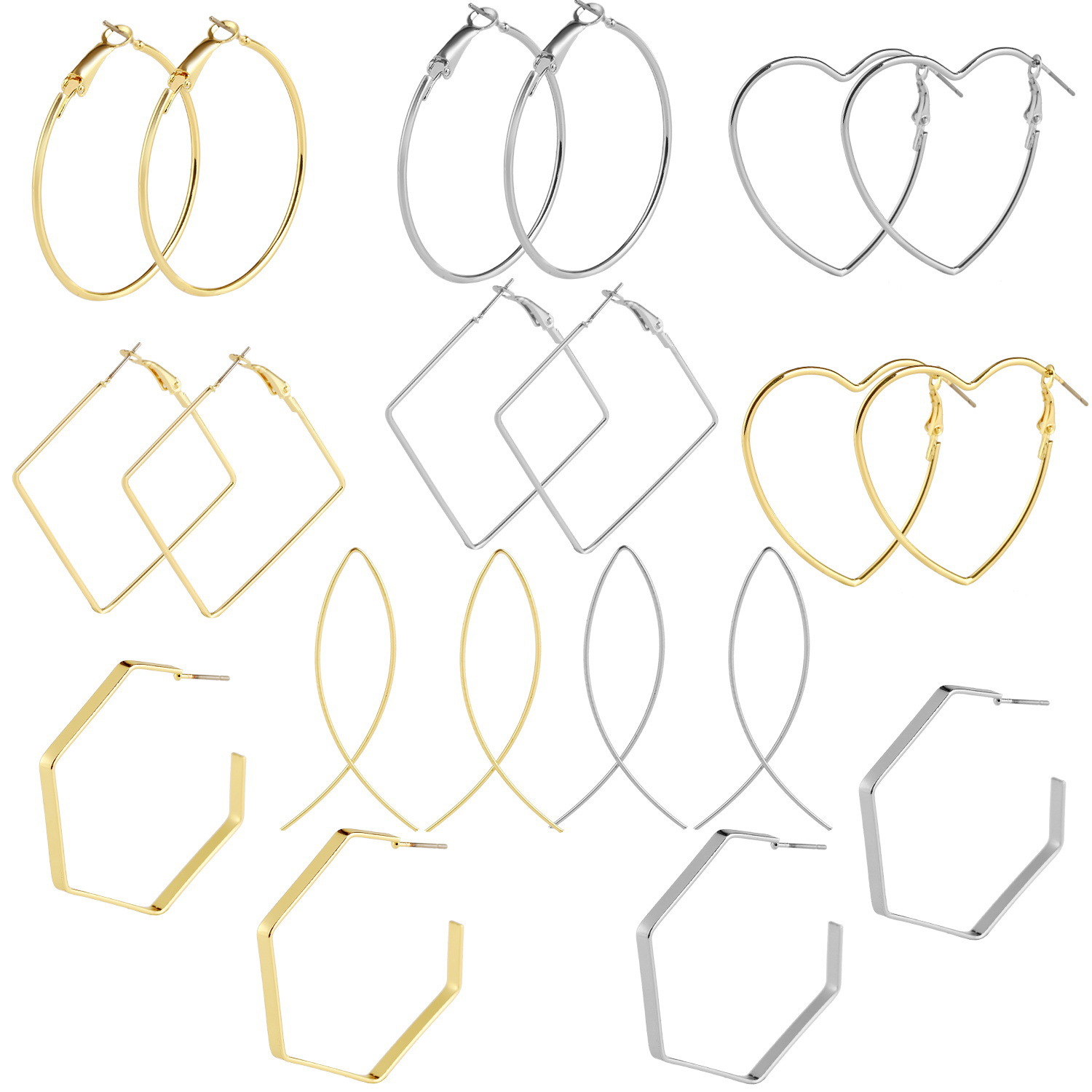 Metal geometric earrings