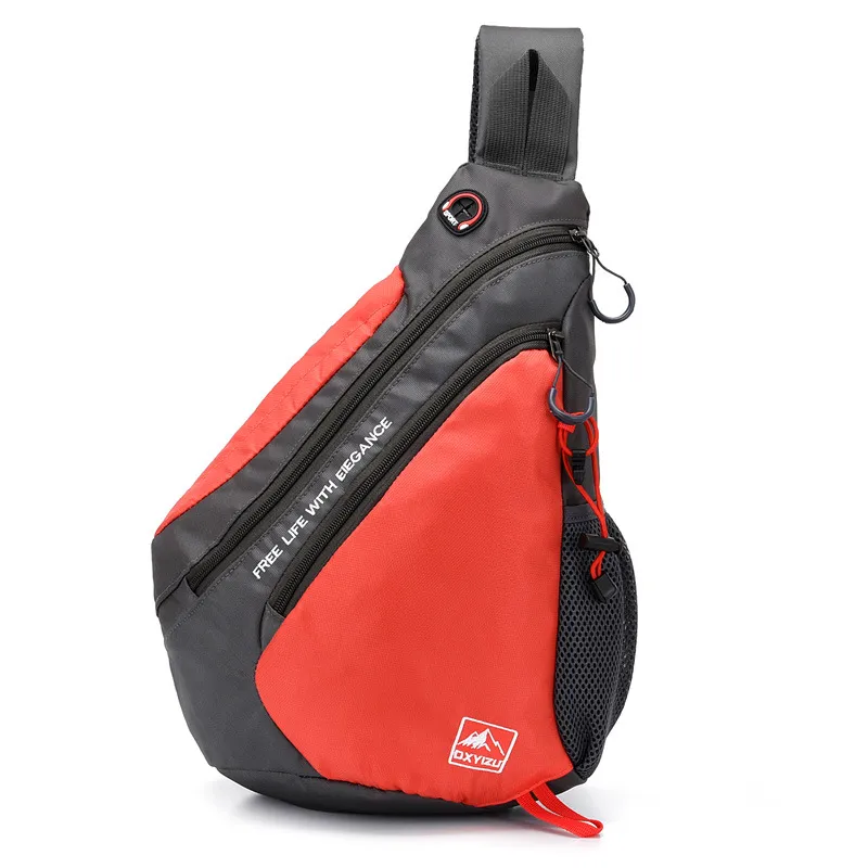 chest bag large waterproof cross-body men women backpack - Red