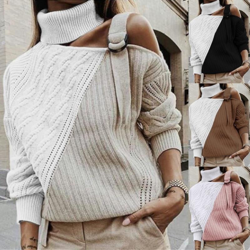 Sense off-shoulder long-sleeved sweater