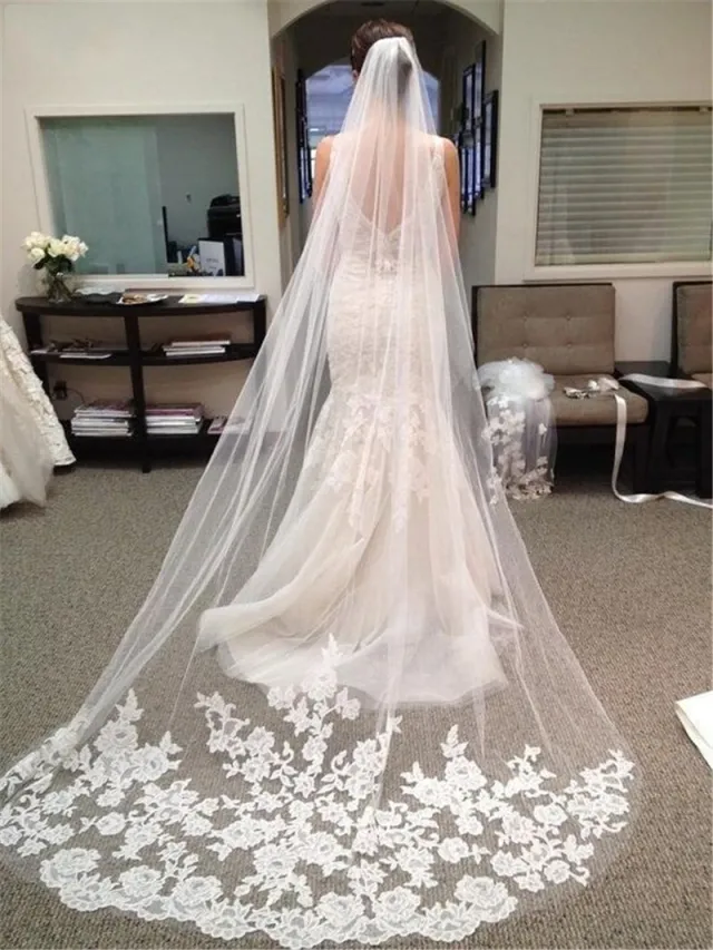 Lace bridal veil White - Shop at LoveMi