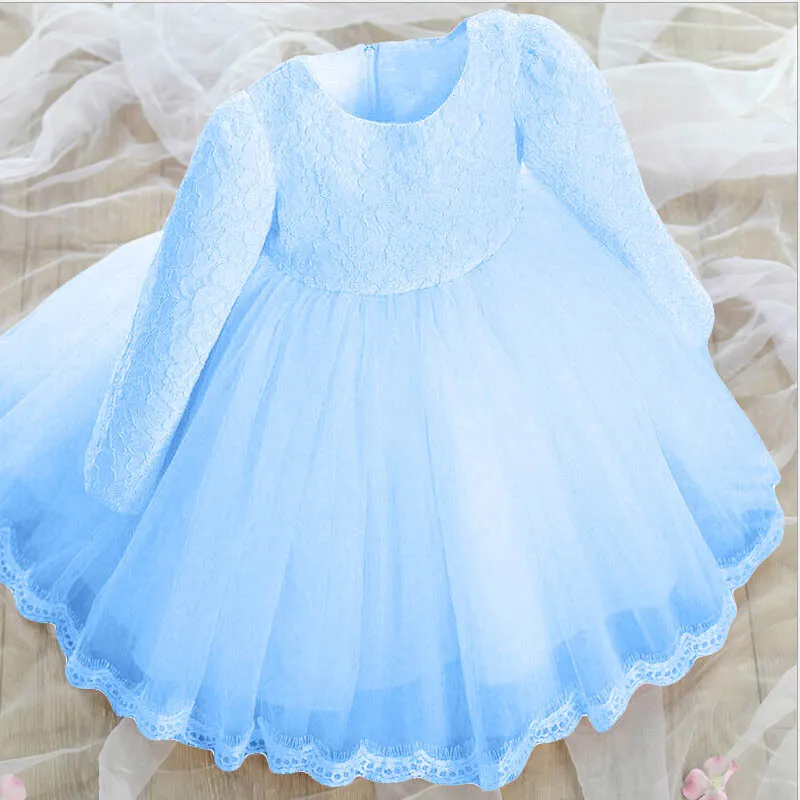 Lace princess dress girls summer dress - Blue