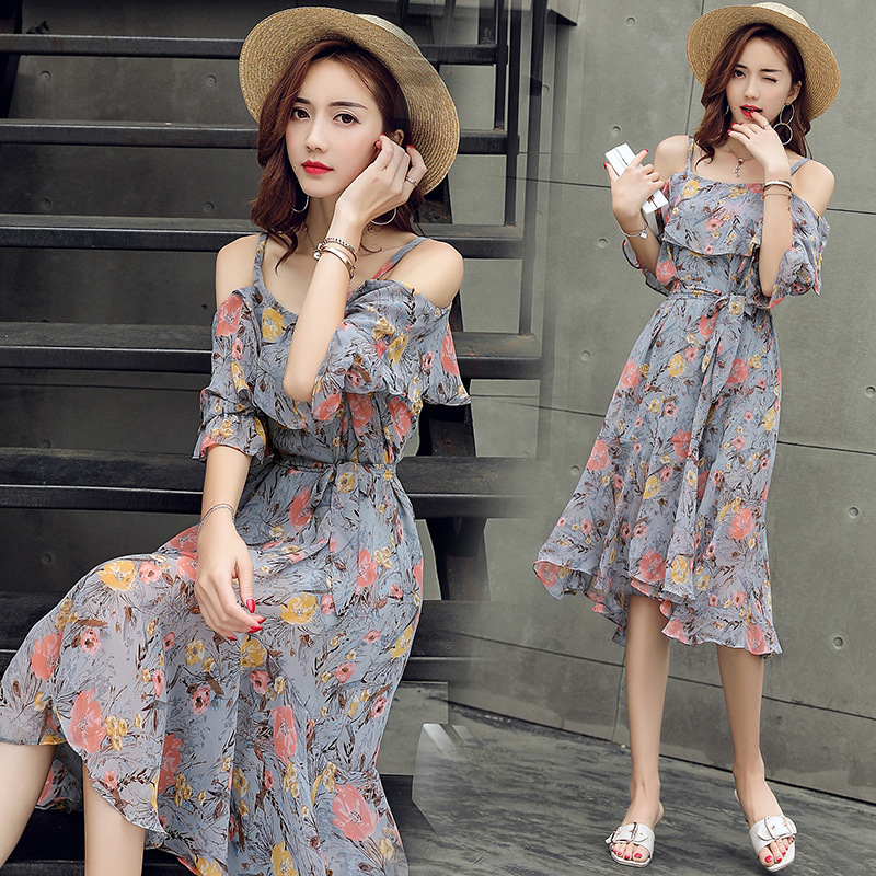 Floral dress with condole belt