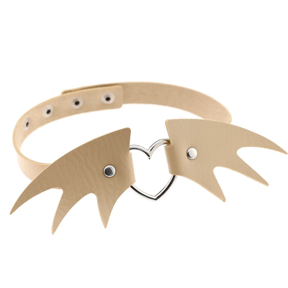 Punk style little devil PU leather collar bone collar - Color
