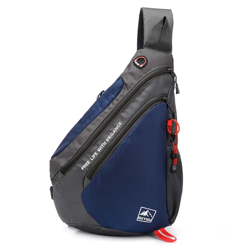 chest bag large waterproof cross-body men women backpack - Blue