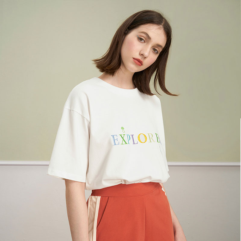 Round neck printed t-shirt cotton