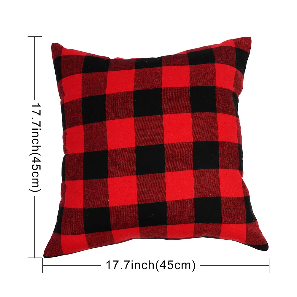Plaid pillow Christmas pillowcase - Red