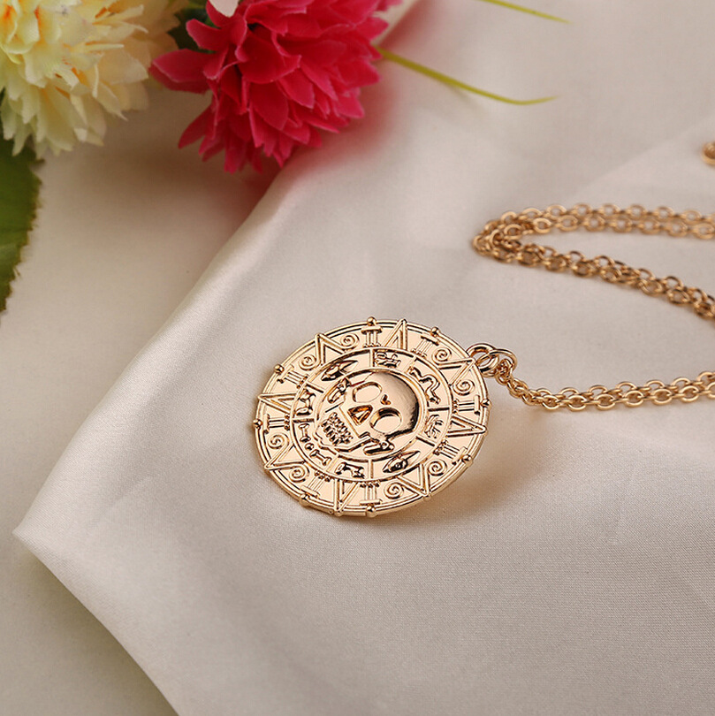 Gold Coin Skull Men's Necklace