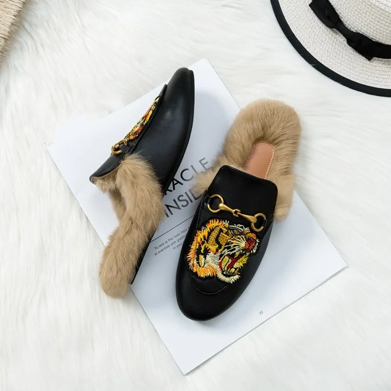 Wear flat bunny shoes in autumn and winter - Tiger Head-36