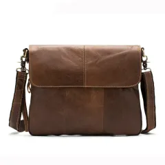 Men's business flap shoulder bag - Brown - View 1