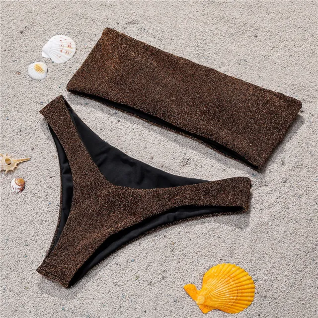 Tube top bikini Brown - Shop at LoveMi