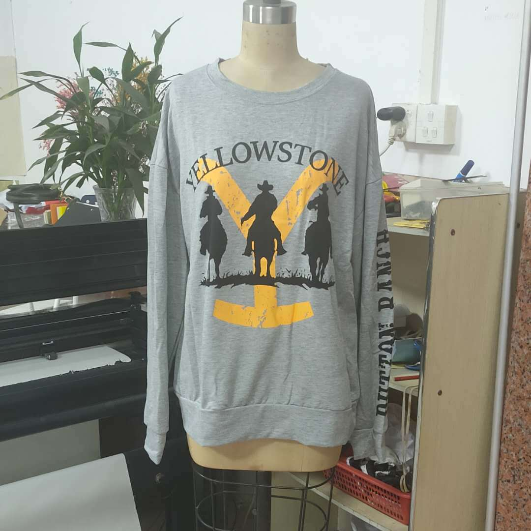 Printed pullover long sleeve top