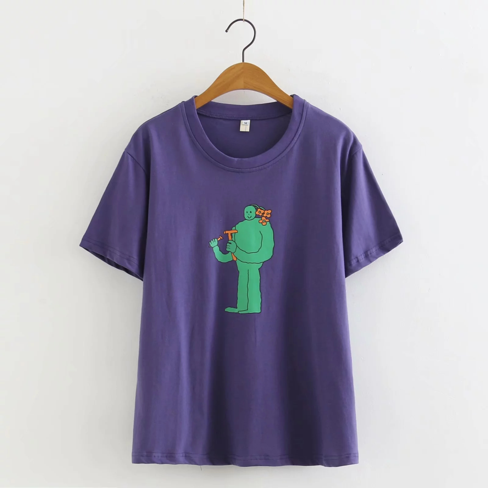 Purple print T-shirt