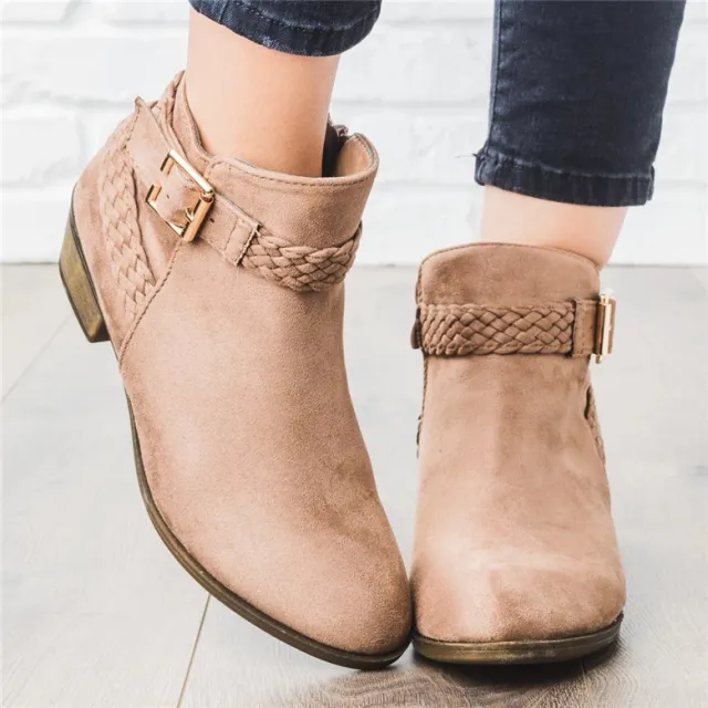 Female Low Heel Ankle boots Maroon - Shop at LoveMi