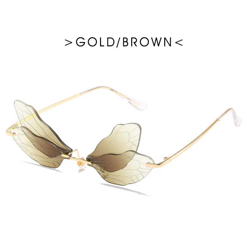 Dragonfly wings sunglasses - Glod Brown