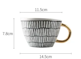 Nordic Irregular Mug - 3 Golden Handle
