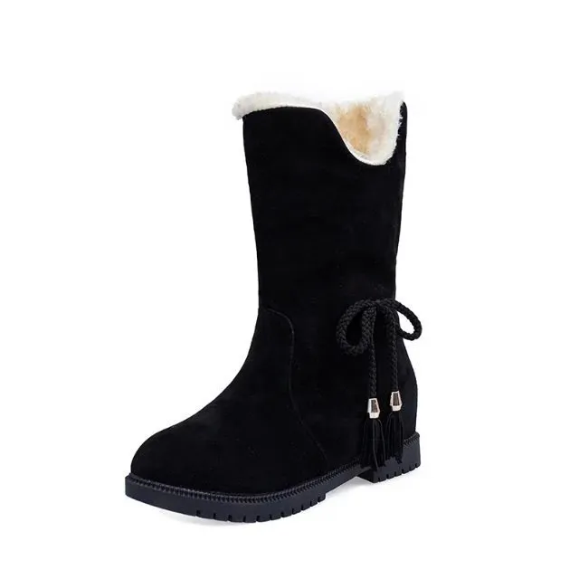 Ladies plus fleece snow boots Black - Shop at LoveMi