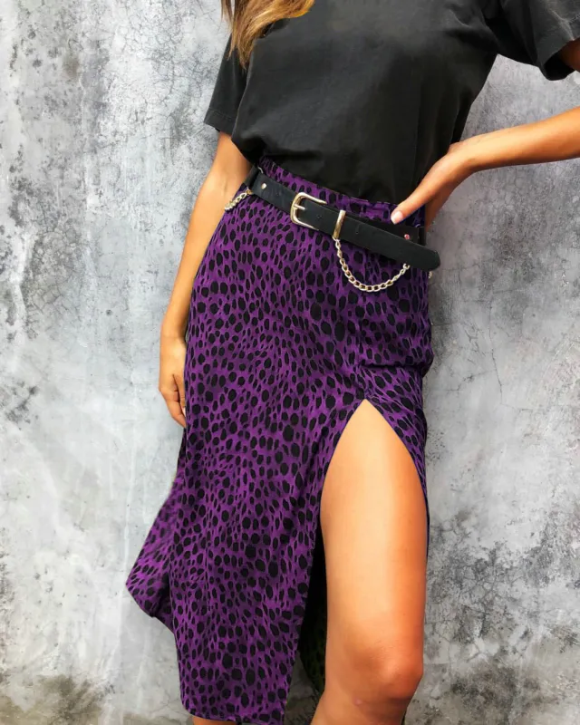 Leopard print skirt Purple - Shop at LoveMi