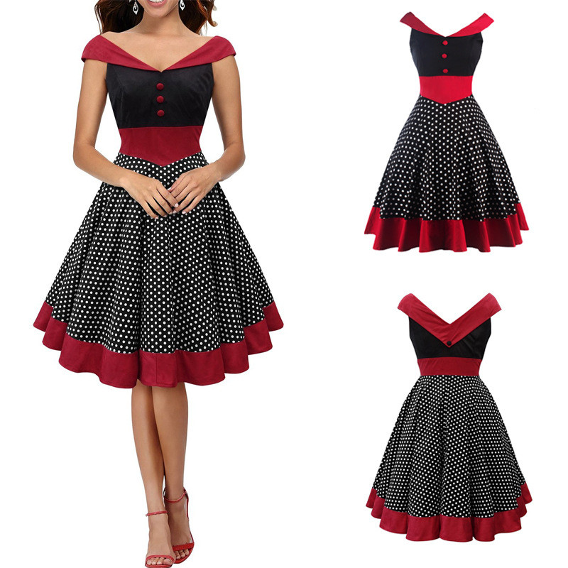 Hepburn style retro waist dress