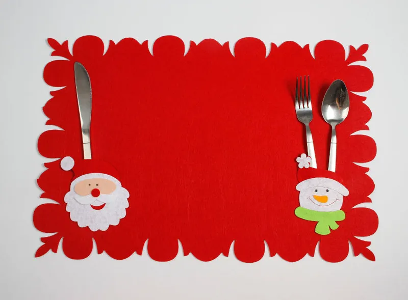 Non-woven Santa Claus table mat - Santa Claus Snowman