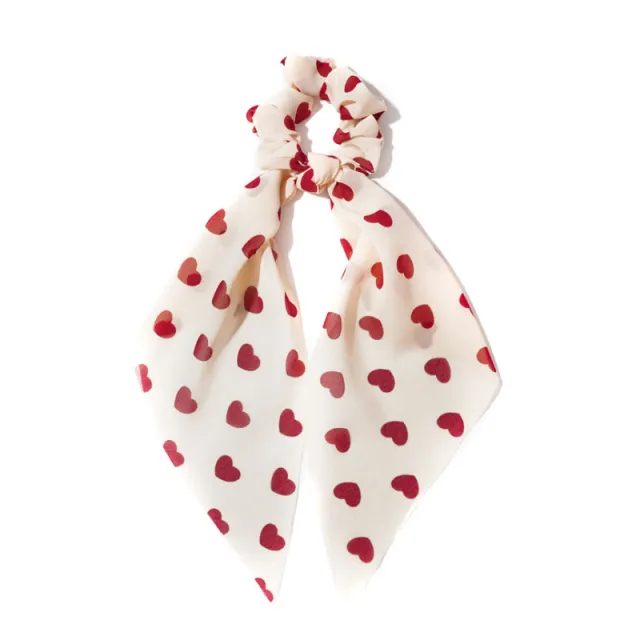 Peach Heart New Long Ribbon Hair Tie Wine Red - Shop at LoveMi