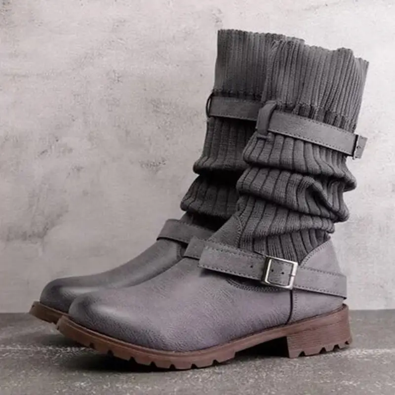 Medium tube wool boots
