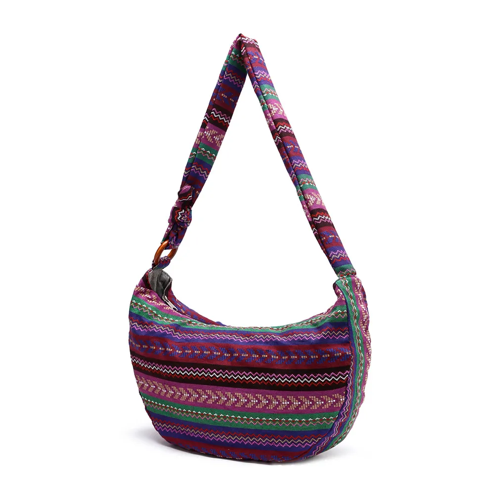 Canvas floral ladies handbag - Red