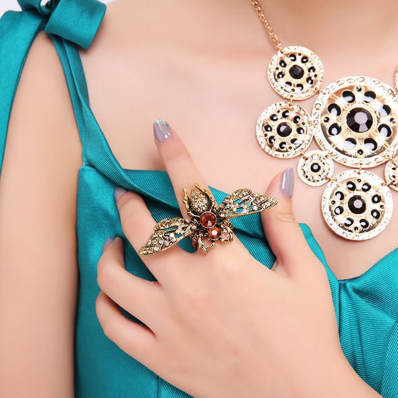 Crystal Butterfly Ring