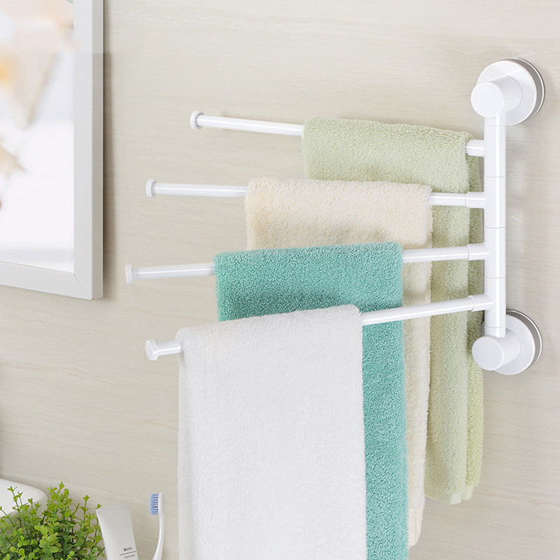 Magic suction cup four-bar punch-free towel rack