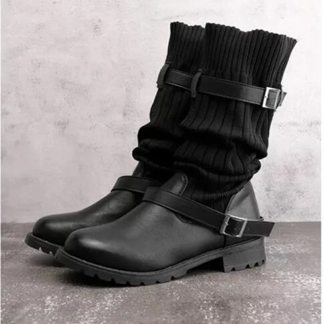 Medium tube wool boots Black - Shop at LoveMi