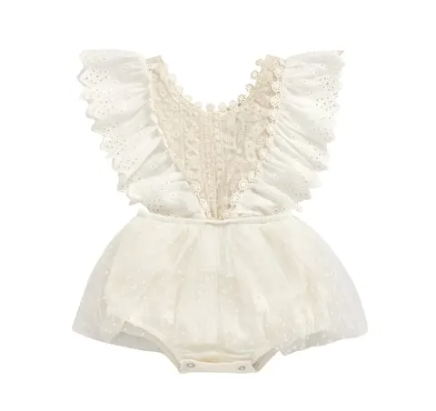 Sleeveless Lace Baby Creeper
