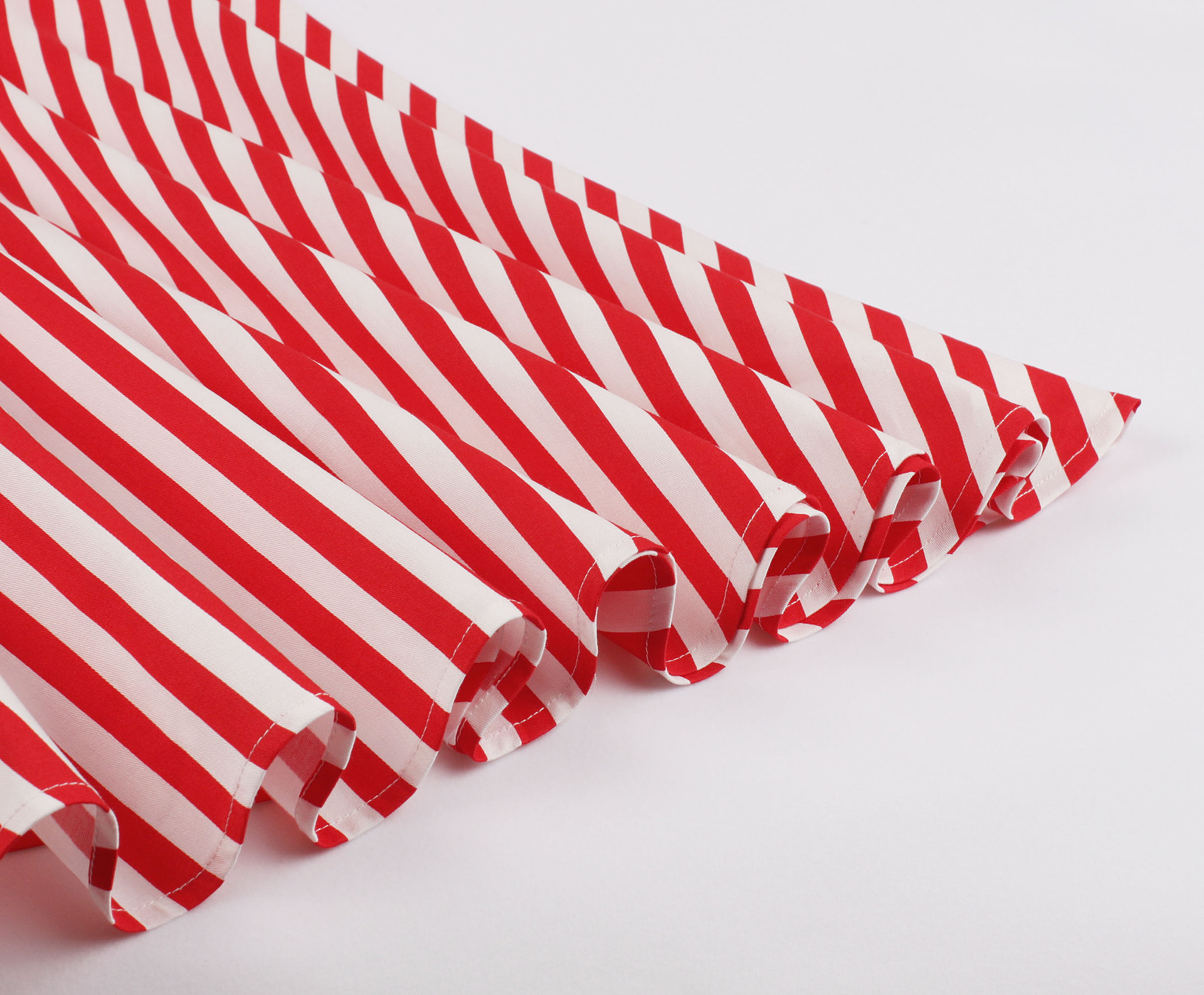 Half sleeve striped dress with lapel