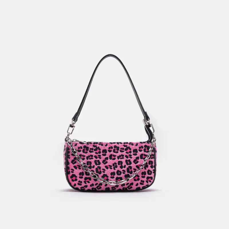 Chain baguette bag shoulder cross-body bag - Pink