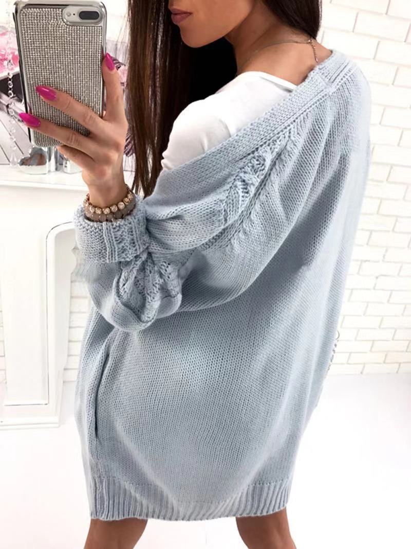 Bat sleeve knitted cardigan sweater