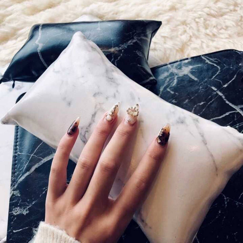 Artificial leather manicure table mat set