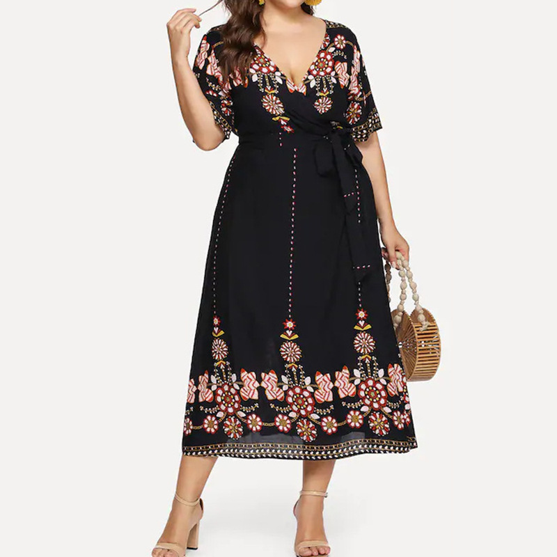 Retro long sleeve dress