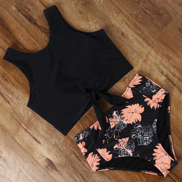 Split High Waist Cover Belly Hot Bikini