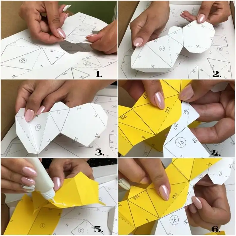 3D paper model deer