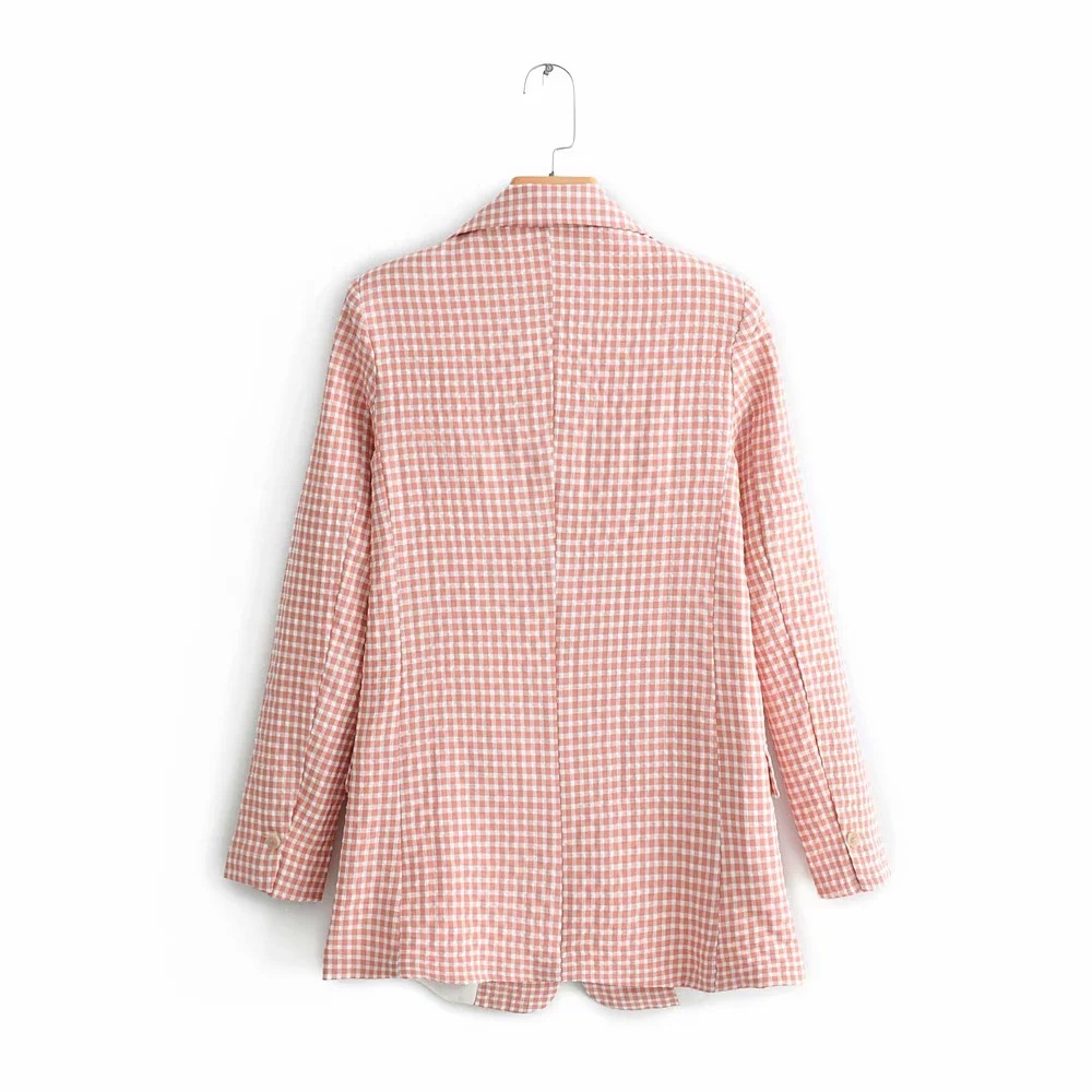 European and American women's plaid suit jacket