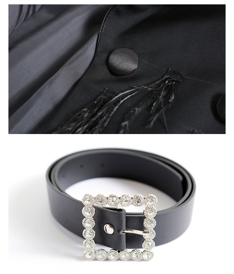 Ostrich fur stitching suit jacket skirt