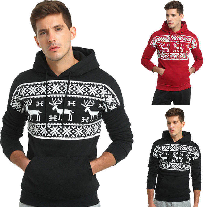 Christmas hooded men's sweater jacket