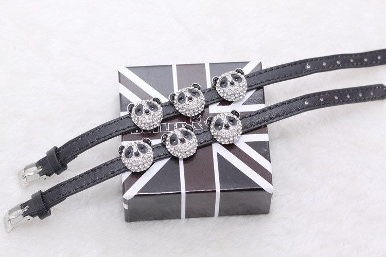 Cute panda leather bracelet